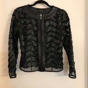 Colleen Lopez HSN - Faux Leather ZIP Jacket   XS